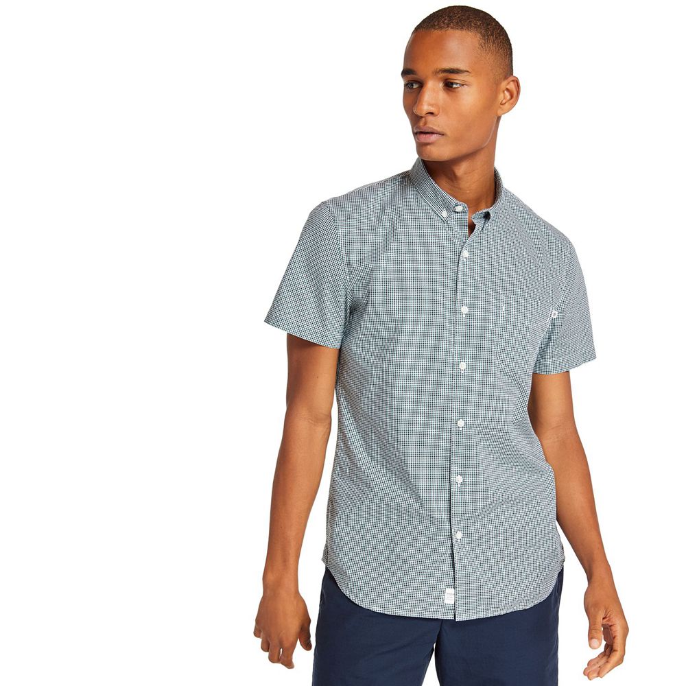 Timberland Mens Shirts Eastham River Slim Fit Gingham - Green - India OU2014673